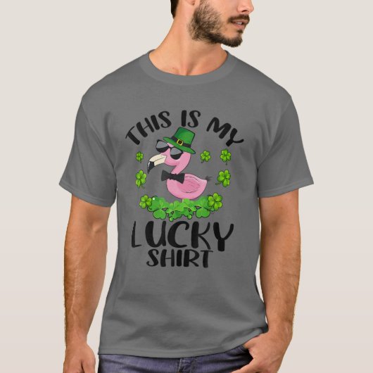 Grappig St Patrick's Day Flamingo Dit is mijn gelu T-shirt (Voorkant)