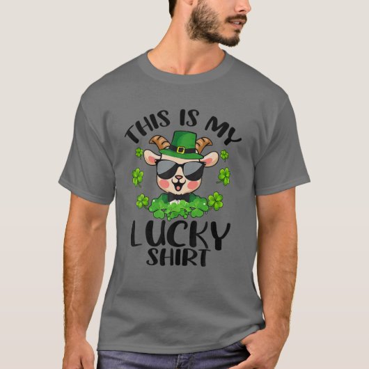 Grappig St Patrick's Day Goat Dit is mijn geluk T-shirt (Voorkant)