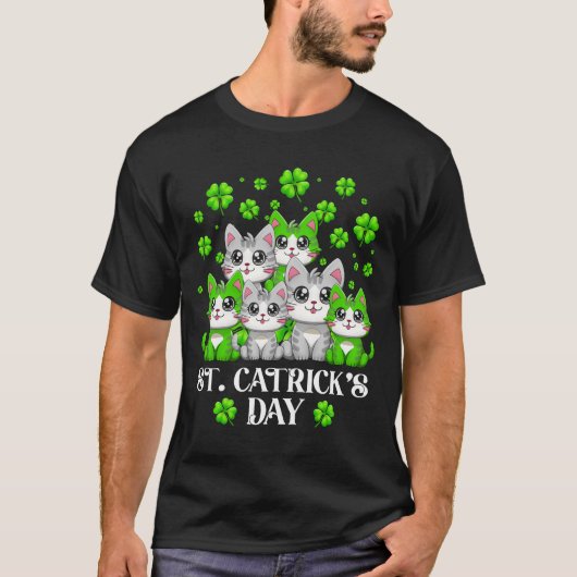 Grappig St Patrick's Day Happy St Cat Tricks Day T-shirt (Voorkant)