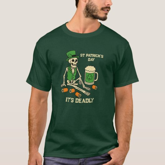 Grappig St. Patrick's Day herenoverhemd T-shirt (Voorkant)