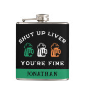 Grappig St. Patrick's Day Hou je kop lever je bent Heupfles (Voorkant)