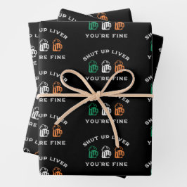 Grappig St. Patrick's Day Hou je kop lever je bent Inpakpapier Vel