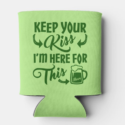 Grappig St Patricks Day Kiss Afschrikmiddel | Iers Blikjeskoeler (Achterkant)