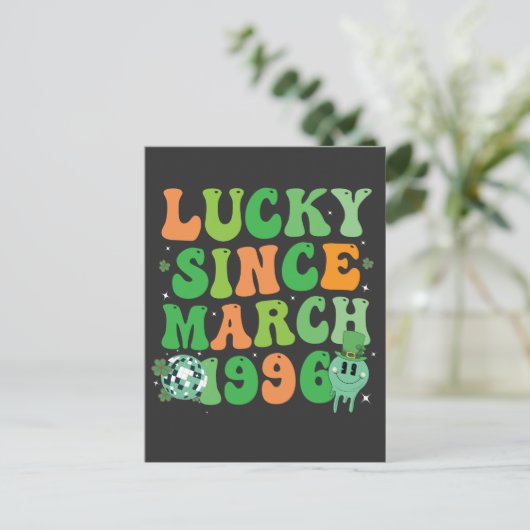 Grappig St Patrick's Day Lucky sinds maart 1996 Feestdagenkaart (Staand voorkant)