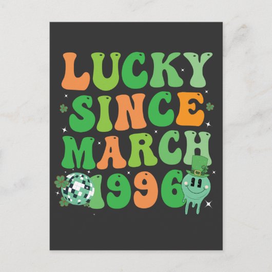 Grappig St Patrick's Day Lucky sinds maart 1996 Feestdagenkaart (Voorkant)