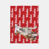Grappig Staffordshire Dog Naam Patroon Kerstmis Fleece Deken (Voorkant)