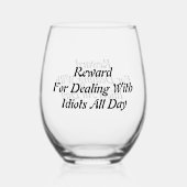 Grappig stamloos wijnglas zonder voet (Achterkant)