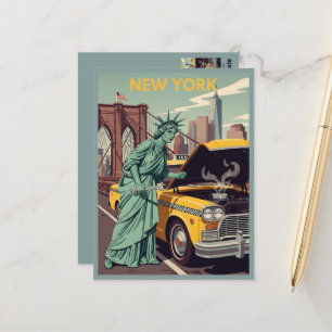 Grappig Standbeeld van de Vrijheid NY Briefkaart