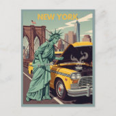 Grappig Standbeeld van de Vrijheid NY Briefkaart (Voorkant)