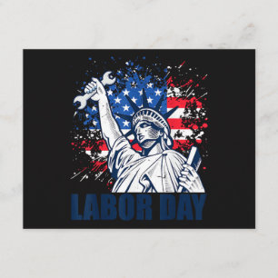 Grappig standbeeld van vrijheid USA vlag dag van d Informatiekaartje