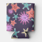 Grappig Starfish patroon in een diepgekleurde stij Blikjeskoeler (Voorkant)