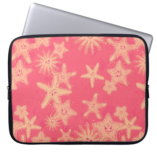 Grappig Starfish rouge-limonade patroon Laptop Sleeve (Voorkant)