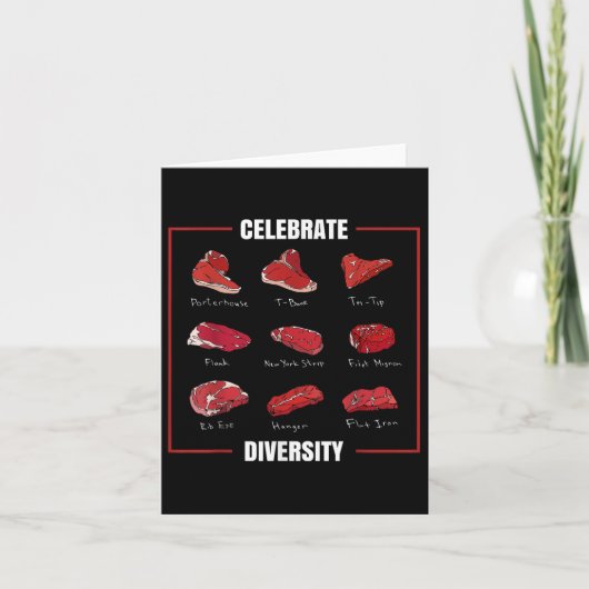 Grappig Steak Shirt vieren diversiteitstypes van S Kaart (Voorkant)