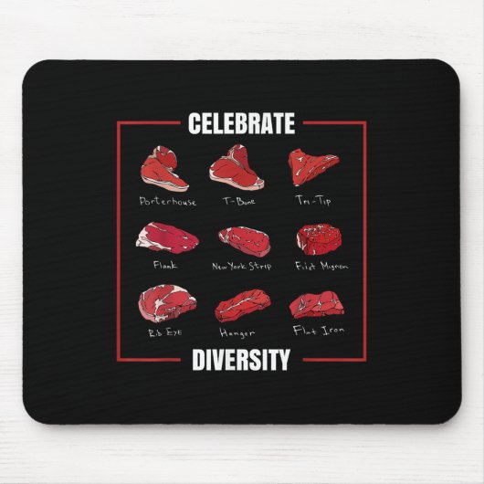 Grappig Steak Shirt vieren diversiteitstypes van S Muismat (Voorkant)