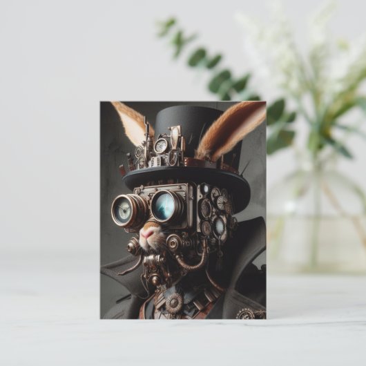 Grappig Steampunk Bunny Briefkaart (Staand voorkant)