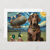 Grappig Steampunk Chocolade Lab Briefkaart (Voorkant / Achterkant)