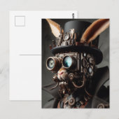 Grappig Steampunk Konijn Briefkaart (Voorkant / Achterkant)