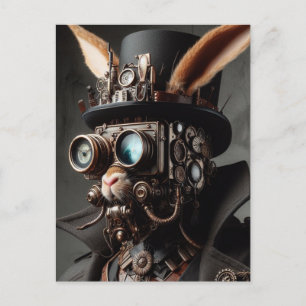 Grappig Steampunk Konijn Briefkaart
