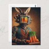 Grappig Steampunk Konijn met Wortelen Briefkaart (Voorkant / Achterkant)