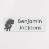 Grappig stekelvarken spelen banjo cartoon geperson labels (Design 2)