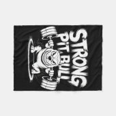 Grappig Sterke Kruisvormige Lifting Pitbull Fleece Deken (Voorkant (Horizontaal))