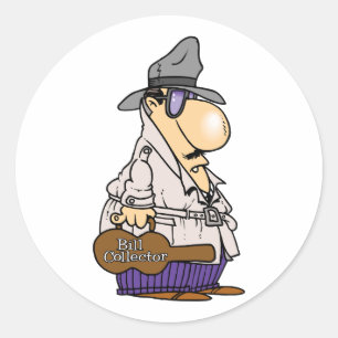 Grappig Sticker van een Factuurverzamelaar