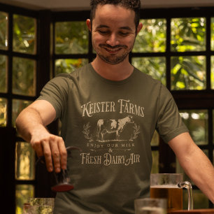 Grappig  Stijl Papa Joke Boerderij Fresh Koe T-shirt
