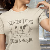 Grappig  Stijl Papa Joke Boerderij Fresh Koe T-shirt
