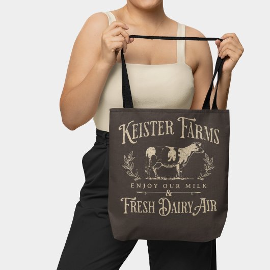 Grappig  stijl vee Boerderij grap teken bruin Tote Bag