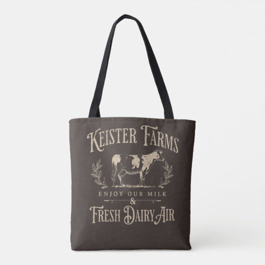 Grappig  stijl vee Boerderij grap teken bruin Tote Bag (Achterkant)