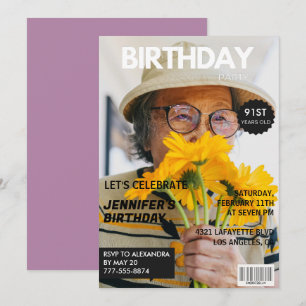 Grappig Stijlvol Fototijdschrift 91ste verjaardag Kaart