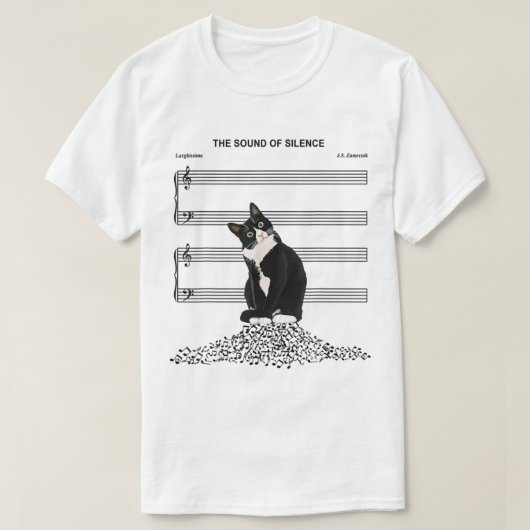 Grappig Stille Kat Muziek Parodie Ontwerp T-shirt (Design voorkant)