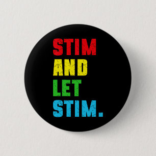 Grappig Stim en Laat Stim Autisme Bewustzijn Maand Ronde Button 5,7 Cm