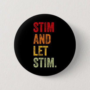 Grappig Stim en Laat Stim Autisme Bewustzijn Maand Ronde Button 5,7 Cm