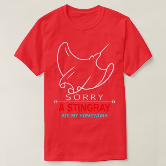 GRAPPIG STINGRAY AT MIJN HUISWERK Student School G T-shirt (Design voorkant)