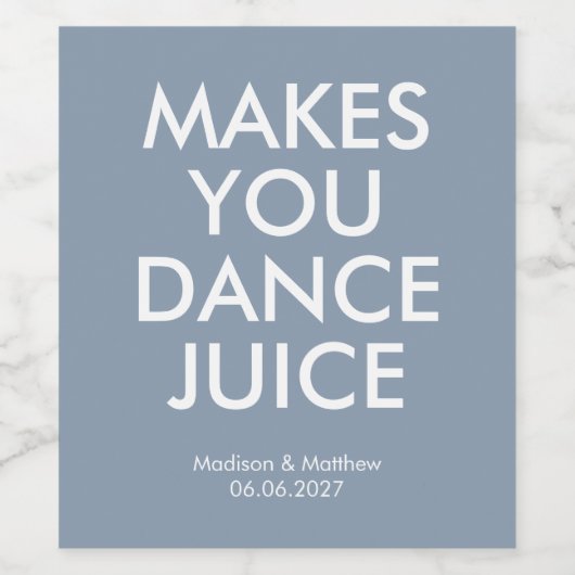 Grappig stoffig blauw dans sap partij bruiloft wijn etiket (Enkel label)