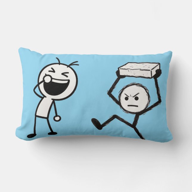 Grappig Stokfiguur Argument  Kussen (Voorkant)