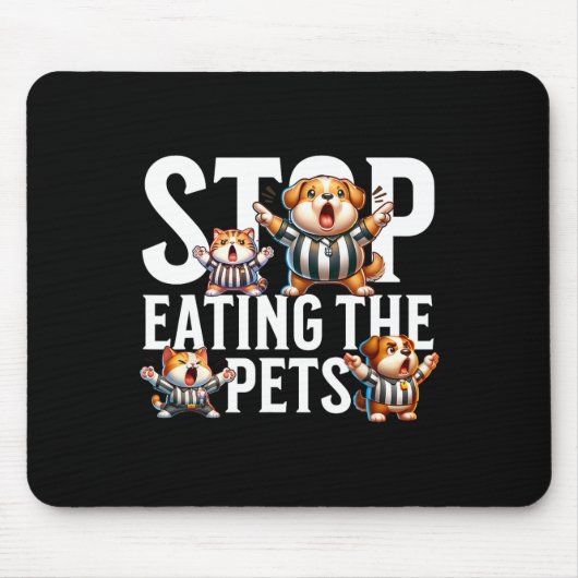 Grappig Stop met het eten van de honden en katten Muismat (Voorkant)