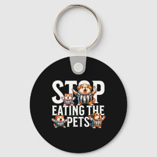 Grappig Stop Met Het Eten Van De Honden En Katten Sleutelhanger