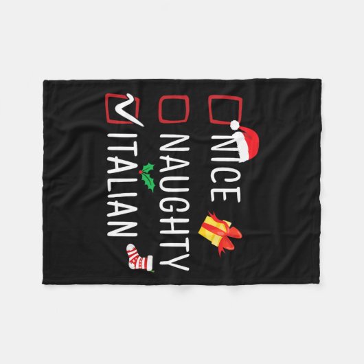Grappig Stoute Leuke Italiaanse kerstfamilie pyjam Fleece Deken (Voorkant (Horizontaal))