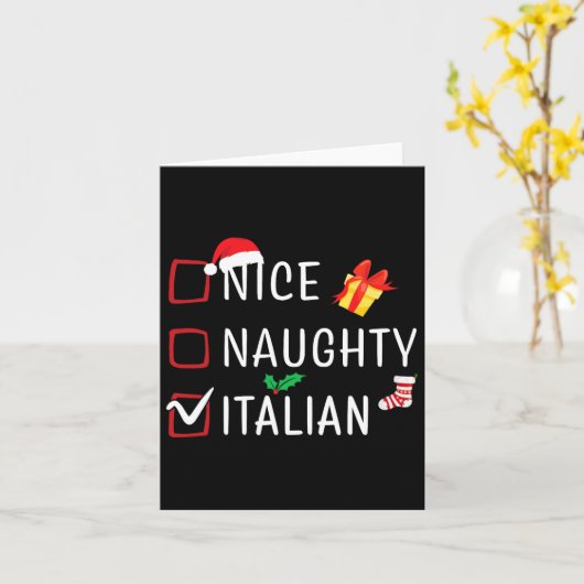 Grappig Stoute Leuke Italiaanse kerstfamilie pyjam Kaart (Gele Bloem)