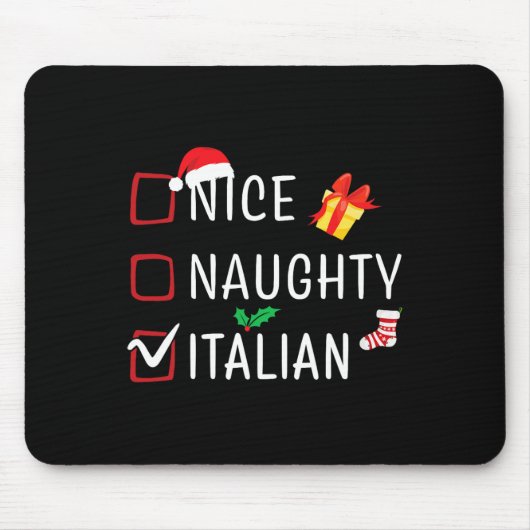Grappig Stoute Leuke Italiaanse kerstfamilie pyjam Muismat (Voorkant)