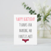 Grappig stoute verjaardagskaart voor hem feestdagenkaart (Staand voorkant)