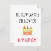 Grappig stoute verjaardagskaart voor hem, mannen bedankkaart (Voorkant / Achterkant)