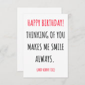 Grappig stoute vieze verjaardagskaart voor hem en bedankkaart (Voorkant / Achterkant)