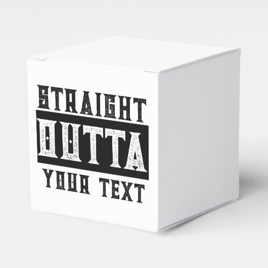 Grappig 'Straight Outta Jouw tekst' Bedankdoosjes (Voorkant Zijde)
