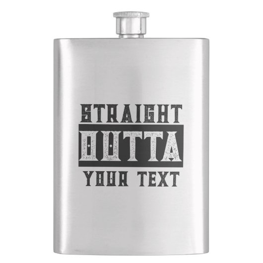 Grappig 'Straight Outta Jouw tekst' Flacon (Voorkant)