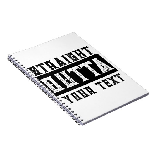 Grappig 'Straight Outta Jouw tekst' Notitieboek (Rechterzijde)