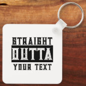 Grappig 'Straight Outta Jouw tekst' Sleutelhanger (Achterkant)