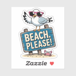 Grappig Strand Alsjeblieft Brutaal Meeuw Sarcasme Sticker
